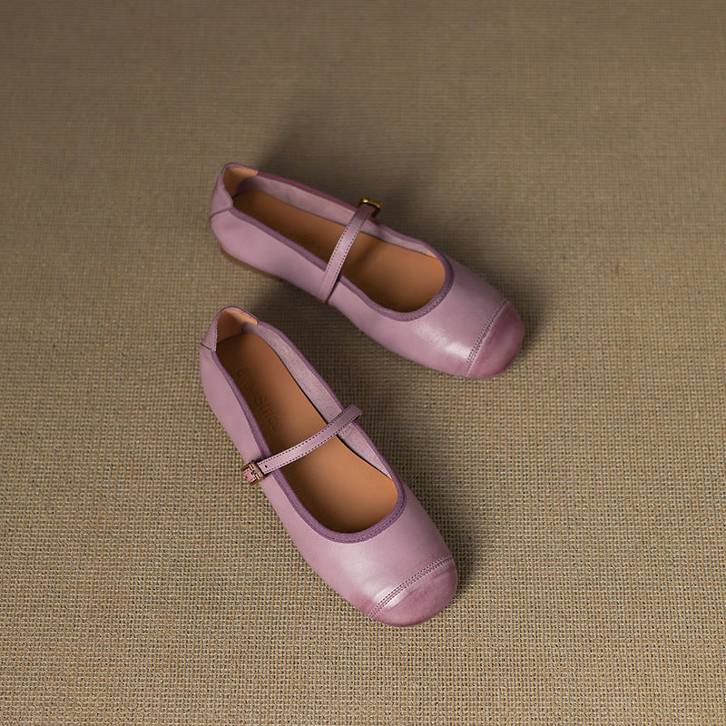 Derya Genuine Leather Flats