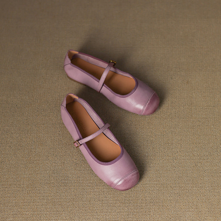 Derya Genuine Leather Flats