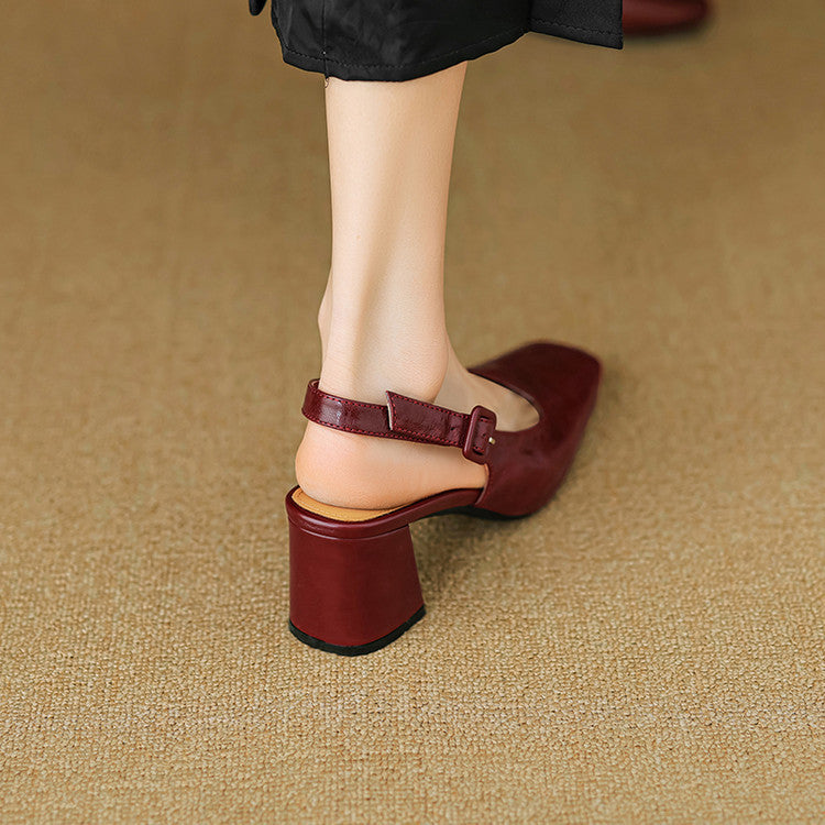 Nessa Genuine Leather Slingbacks