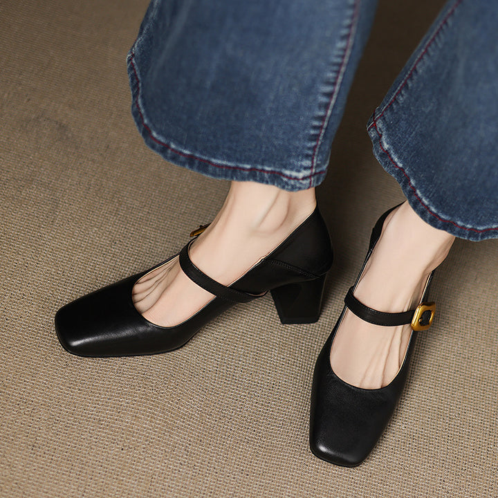 Zinia Genuine Leather Heels