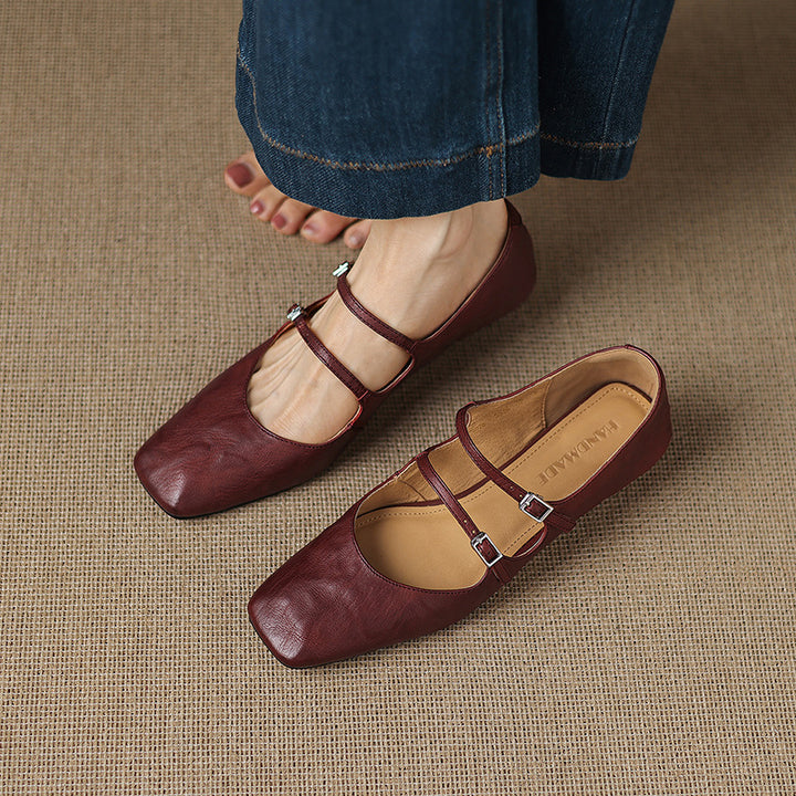 Zarya Genuine Leather Flats