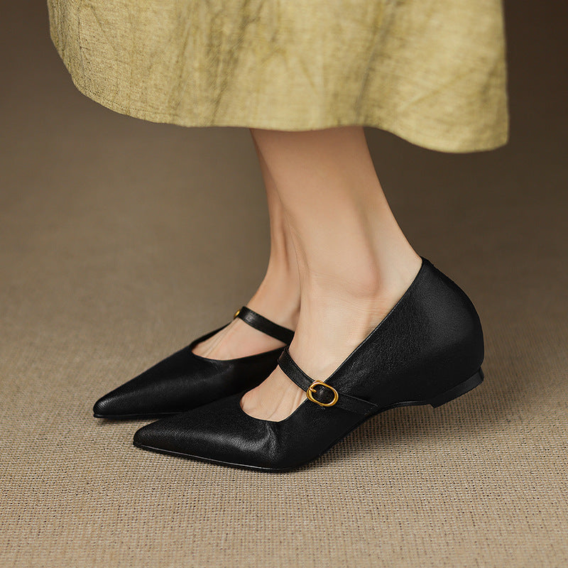 Elaine Genuine Leather Heels