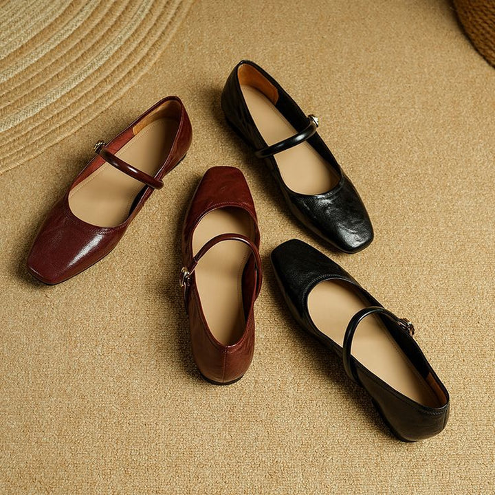 Carla Genuine Leather Flats