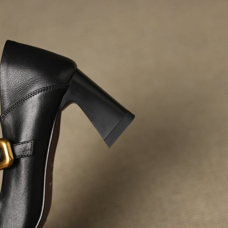 Zinia Genuine Leather Heels