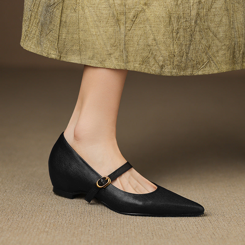 Elaine Genuine Leather Heels