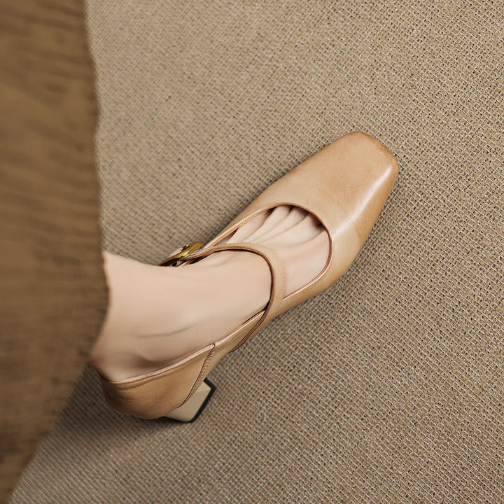 Zinia Genuine Leather Heels