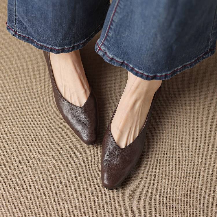 Nia Genuine Leather Flats