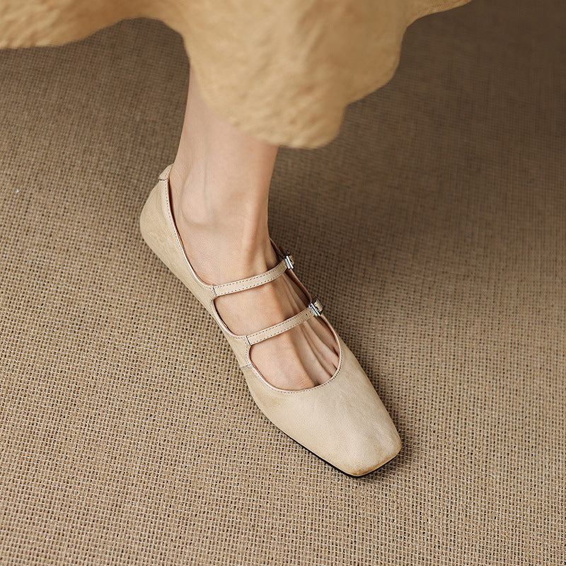 Zarya Genuine Leather Flats