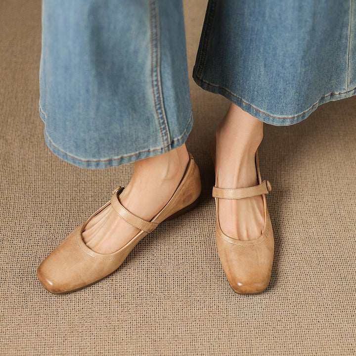 Selin Genuine Leather Flats
