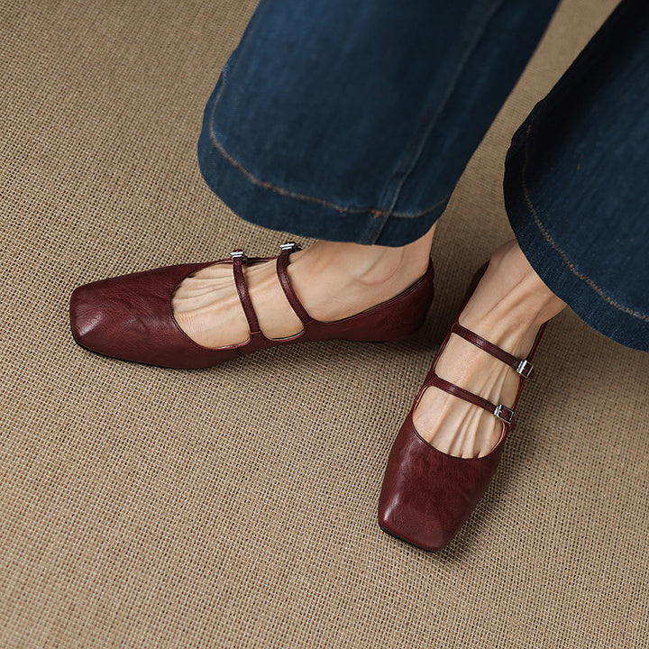 Zarya Genuine Leather Flats