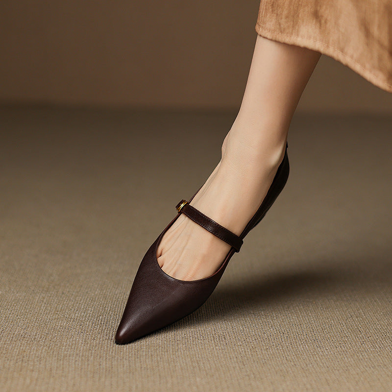 Elaine Genuine Leather Heels