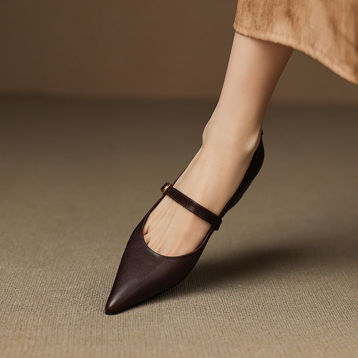 Elaine Genuine Leather Heels