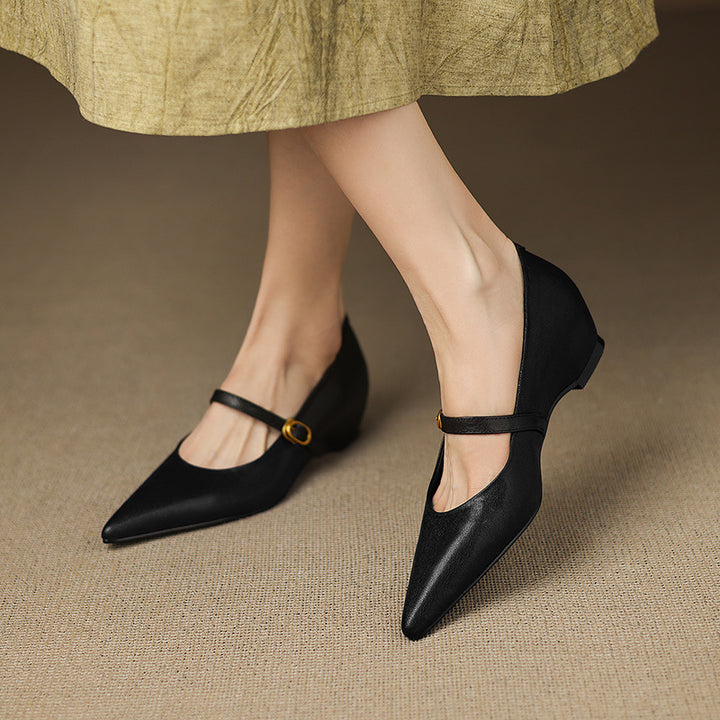 Elaine Genuine Leather Heels