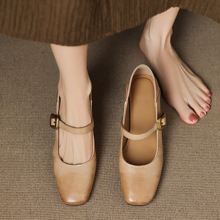 Zinia Genuine Leather Heels