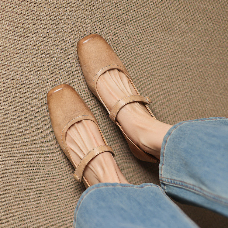 Selin Genuine Leather Flats