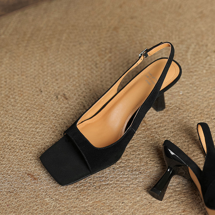 Vesia Genuine Leather Slingback Sandals