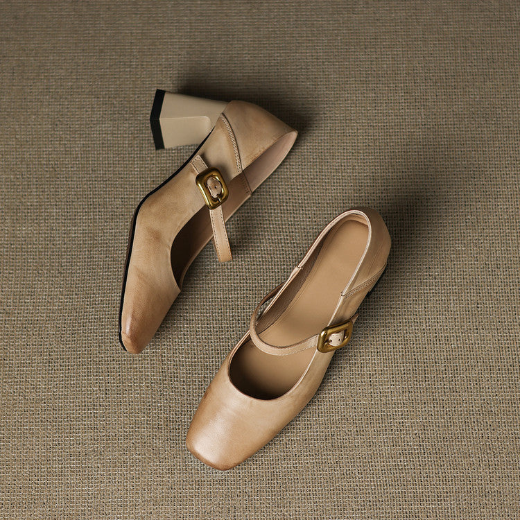 Zinia Genuine Leather Heels