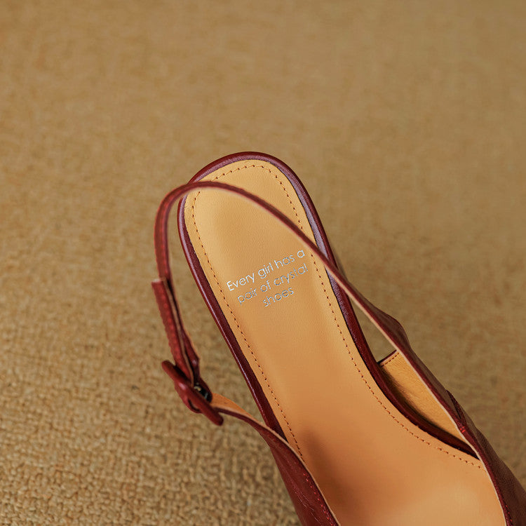 Nessa Genuine Leather Slingbacks