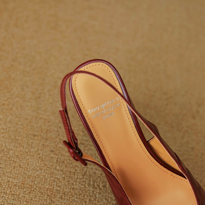 Nessa Genuine Leather Slingbacks