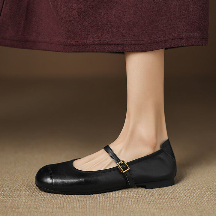 Derya Genuine Leather Flats