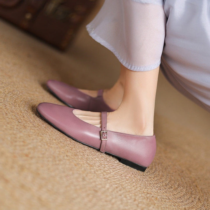 Ela Genuine Leather Mary Jane Pumps