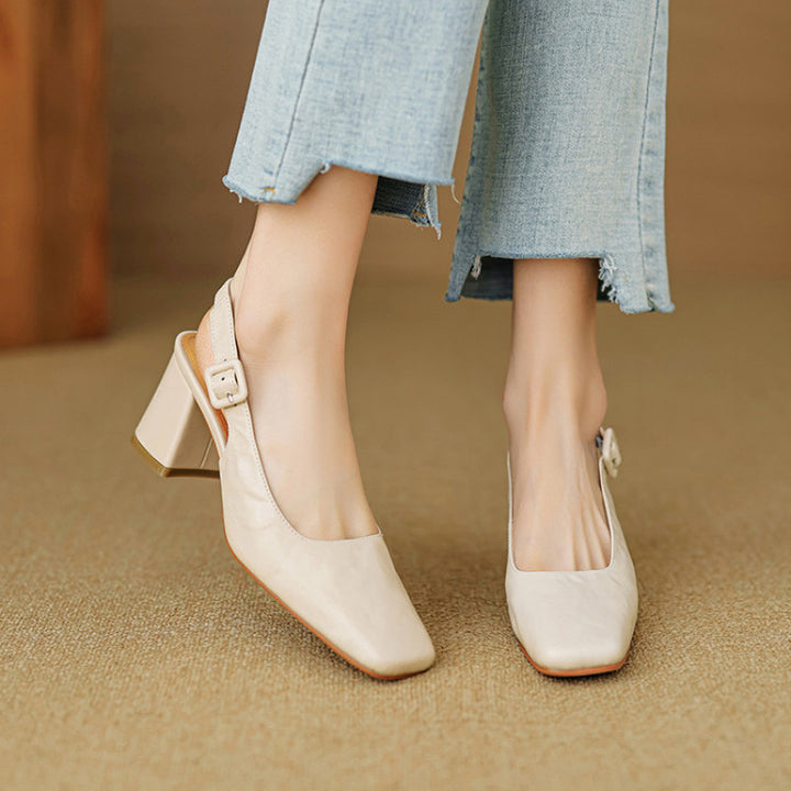 Nessa Genuine Leather Slingbacks