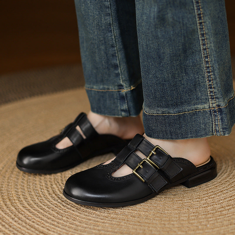 Escal Genuine Leather Mules