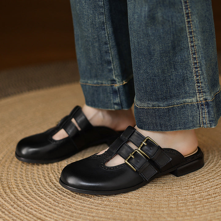 Escal Genuine Leather Mules