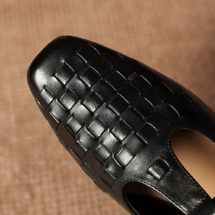 Cora Genuine Leather T-Strap Flats