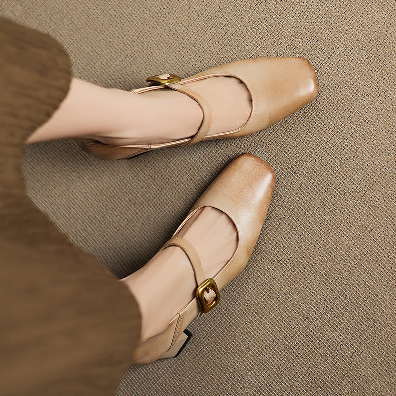 Zinia Genuine Leather Heels