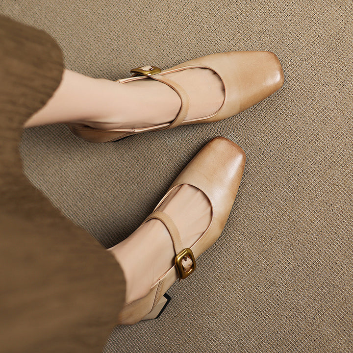 Zinia Genuine Leather Heels