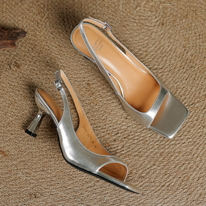 Vesia Genuine Leather Slingback Sandals