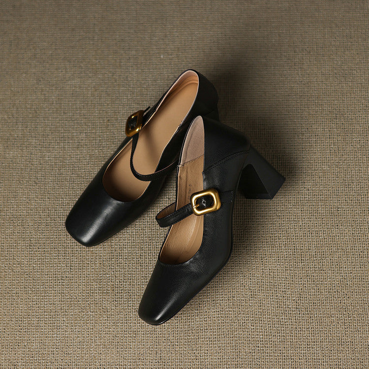 Zinia Genuine Leather Heels