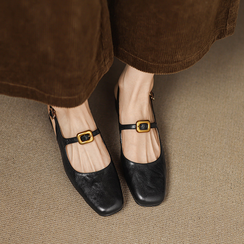 Brina Genuine Leather Slingback Heels