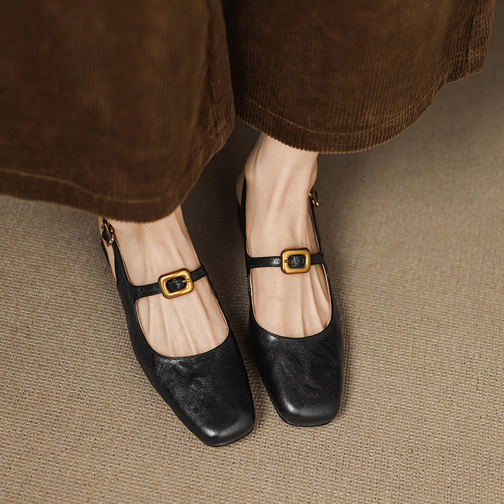 Brina Genuine Leather Slingback Heels