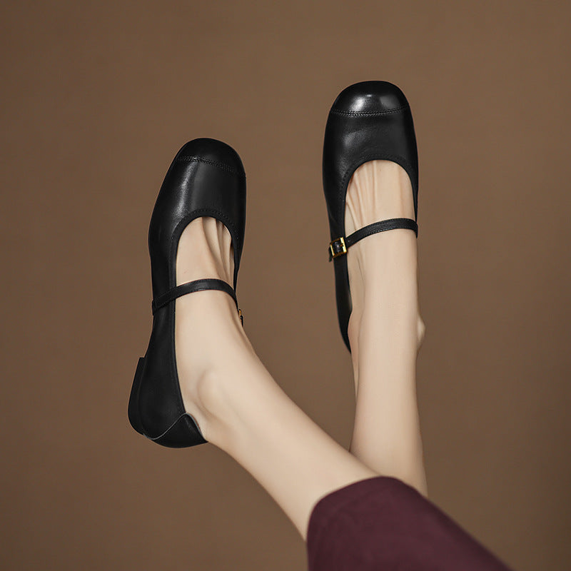 Derya Genuine Leather Flats