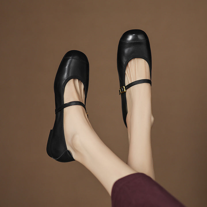 Derya Genuine Leather Flats