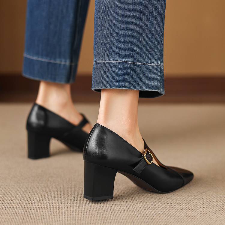 Zela Genuine Leather Heels
