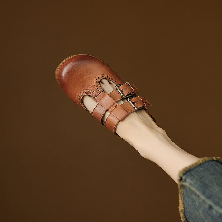 Escal Genuine Leather Mules