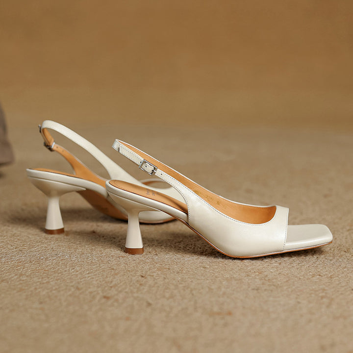 Vesia Genuine Leather Slingback Sandals