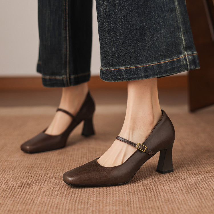 Amor Genuine Leather Heels