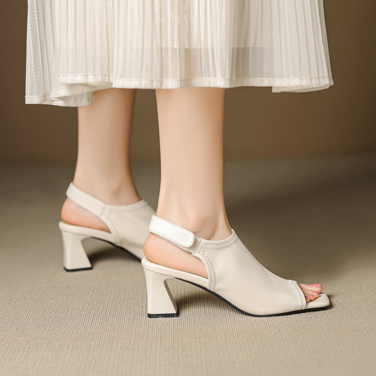 Velra Genuine Leather Slingback Heels