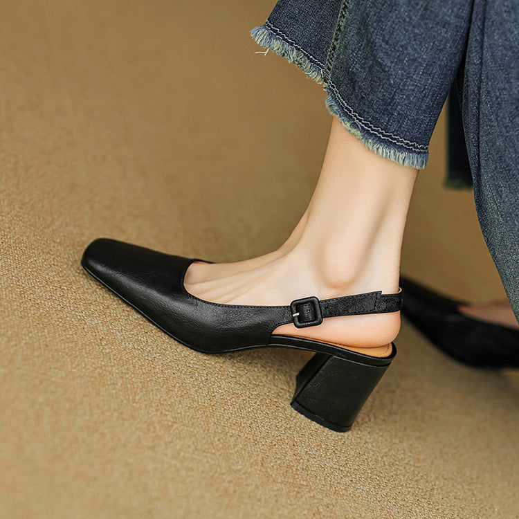Nessa Genuine Leather Slingbacks