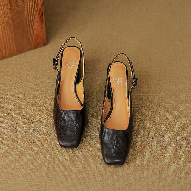Nessa Genuine Leather Slingbacks