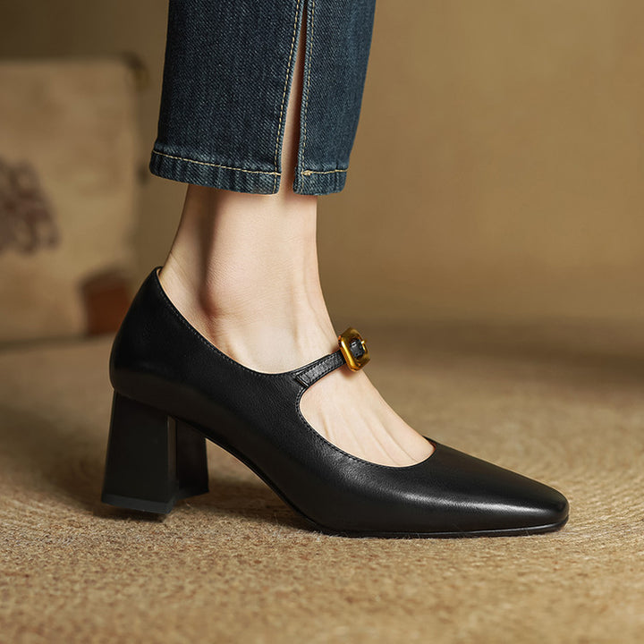 Rocio Genuine Leather Heels