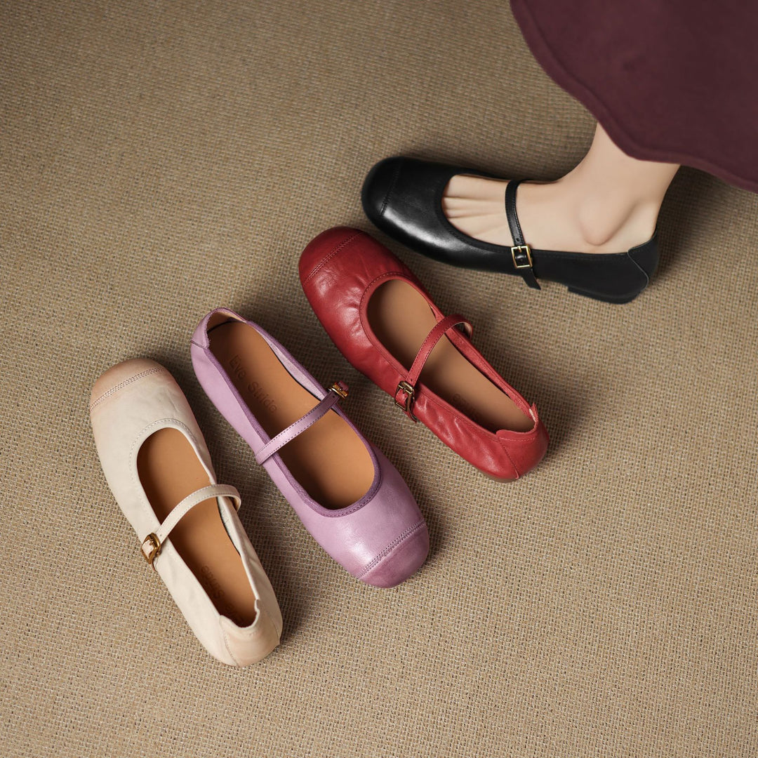 Derya Genuine Leather Flats
