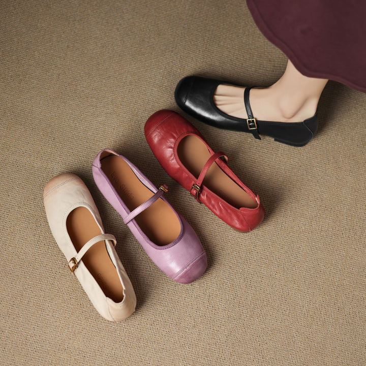 Derya Genuine Leather Flats