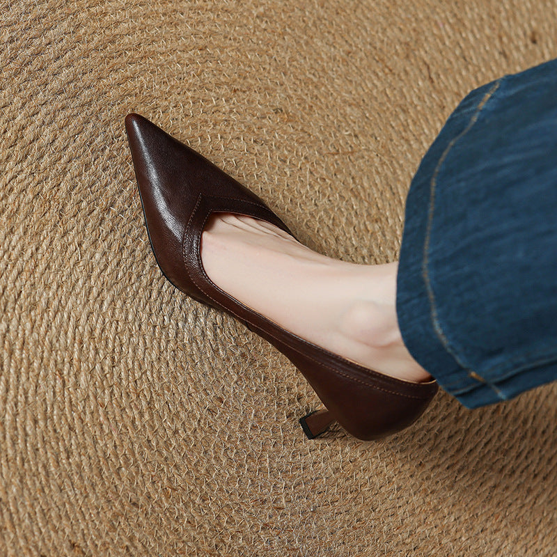 Valina Genuine Leather Heels