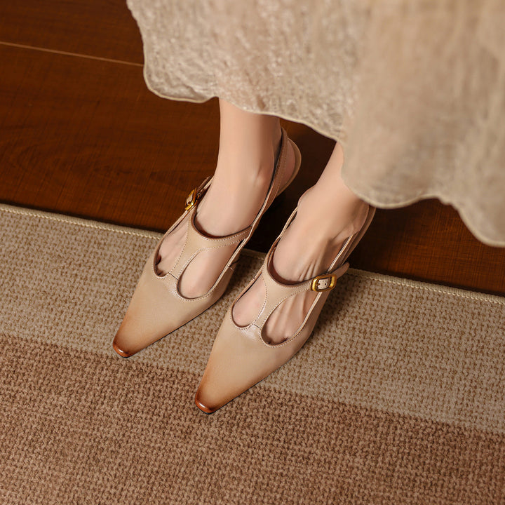 Celyn Genuine Leather T-strap Heels