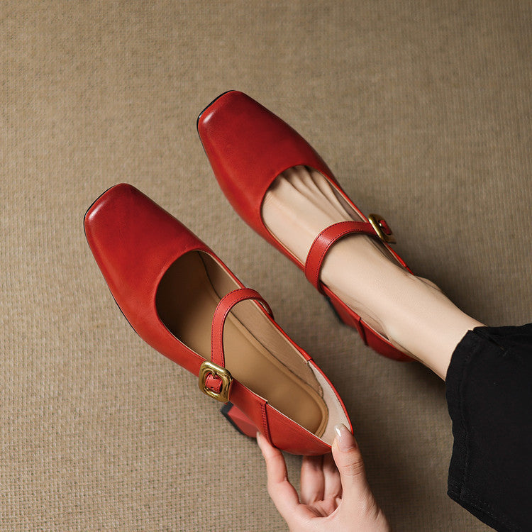 Zinia Genuine Leather Heels
